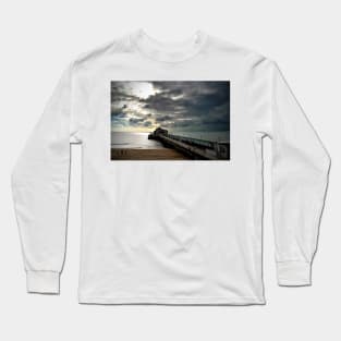 Bournemouth Pier And Beach Dorset England Long Sleeve T-Shirt